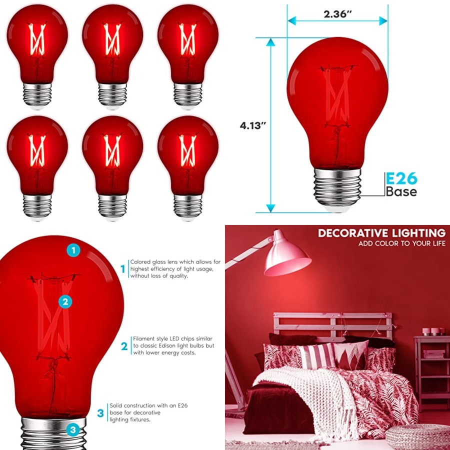 Outdoor Lighting Decoration - A19 Edison LED Light Bulbs, 4.5W