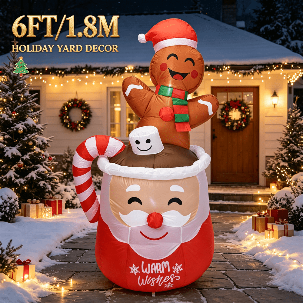 Xmas Outdoor Lighting Decorations - 6FT Christmas Inflatable Toy LED Light