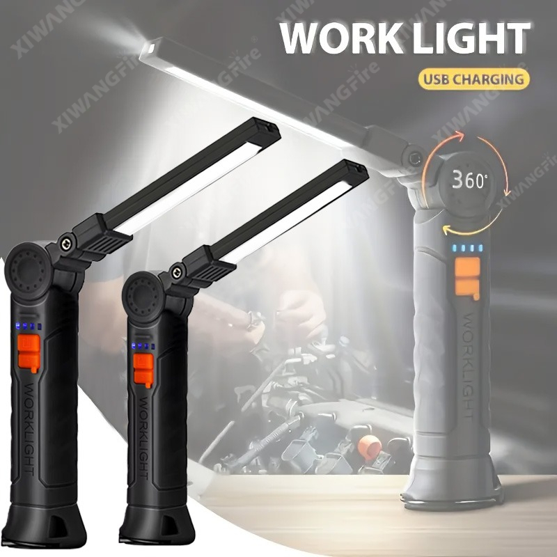 Outdoor Lighting For Camping - Rechargeable LED Flashlight Work Light with
