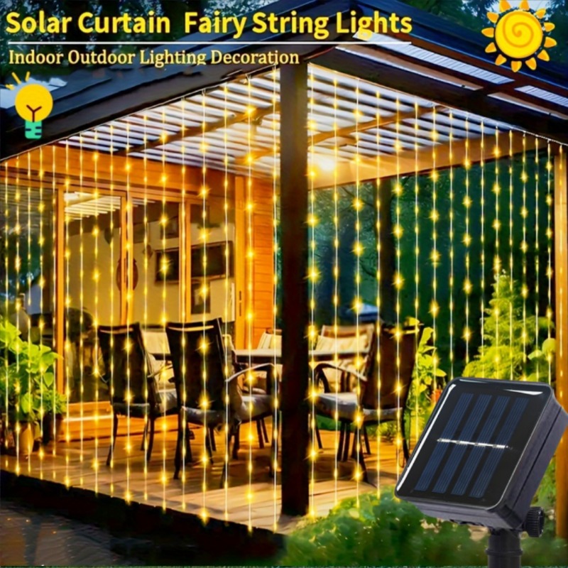Outdoor Lighting Brands - Solar Curtain Lights100/200/300 LED Outdoor Curtain
