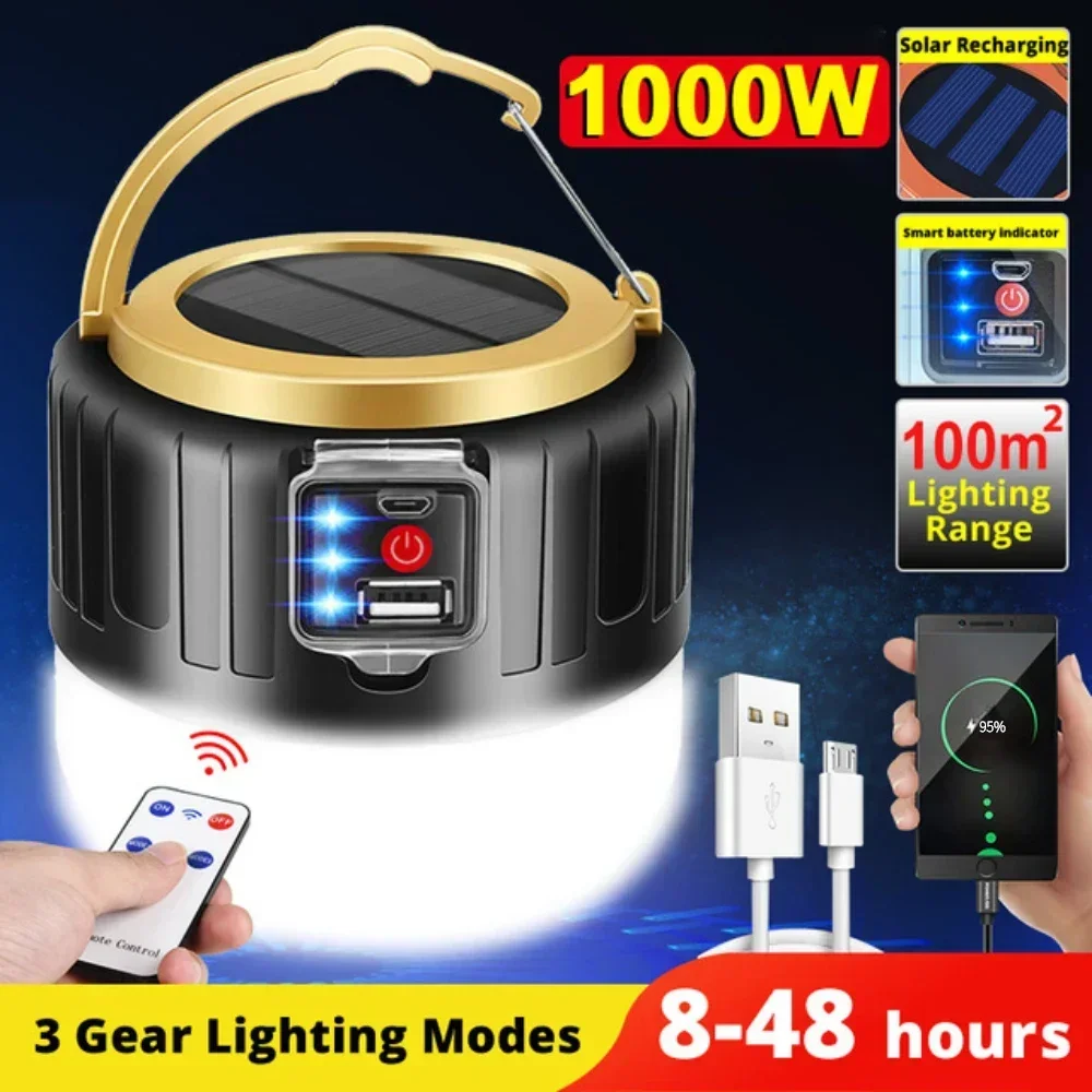 Outdoor Lighting Remote Control - Solar Camping Light LED Rechargeable Lanterns