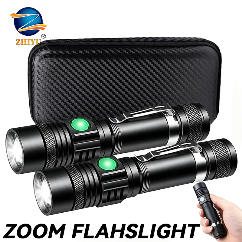 Outdoor Lighting Junction Box - T6 LED Rechargeable Flashlight,18650 Zoomable Torch,