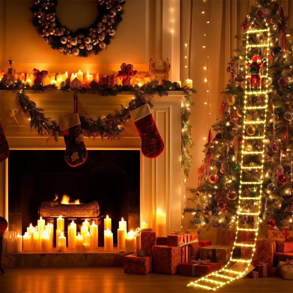 LED Ladder Light for Santa Cla - огляд і ціна Xmas Outdoor Lighting Decorations