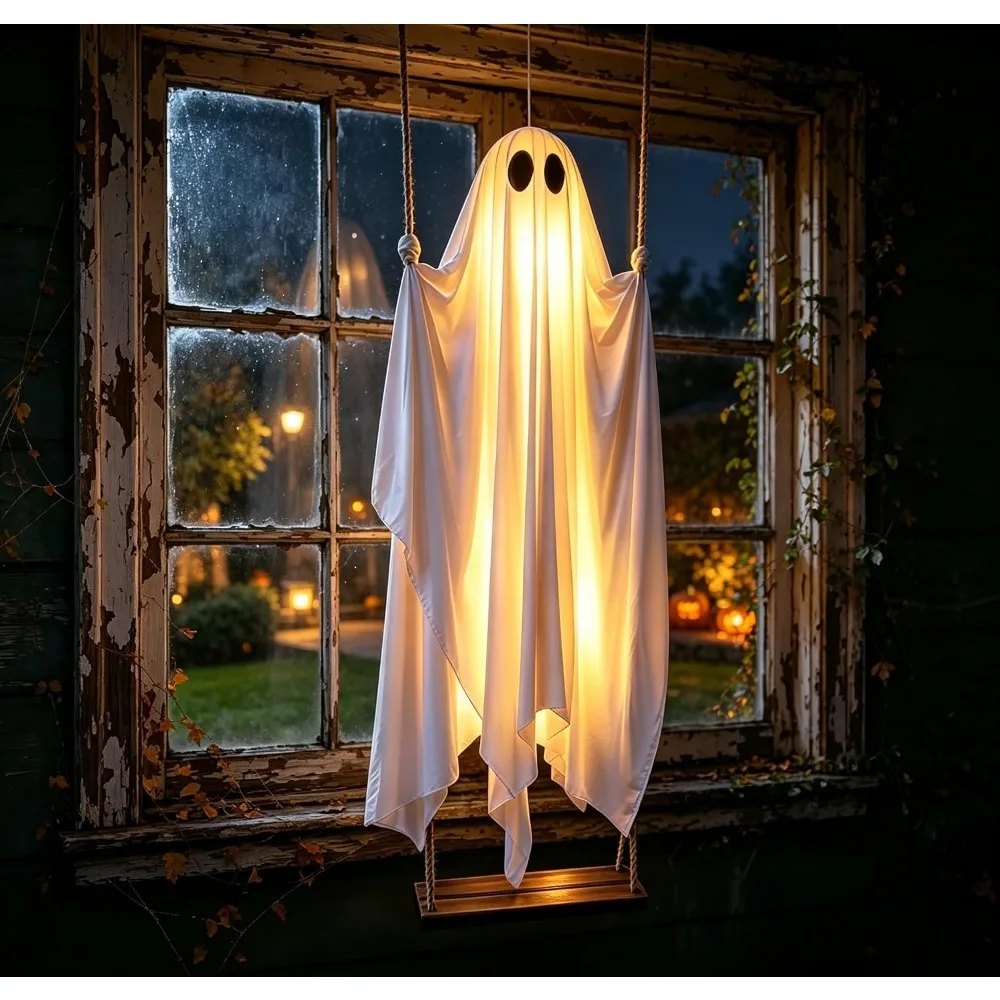 Halloween Glowing Ghost on Swi - огляд і ціна Outdoor Lighting On Trees