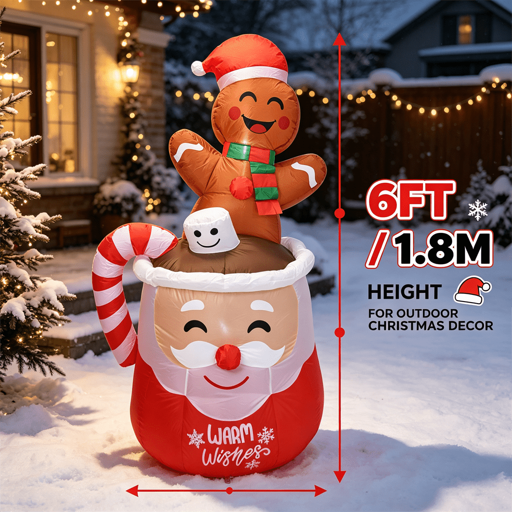 6FT Christmas Inflatable Toy L - огляд і ціна Xmas Outdoor Lighting Decorations