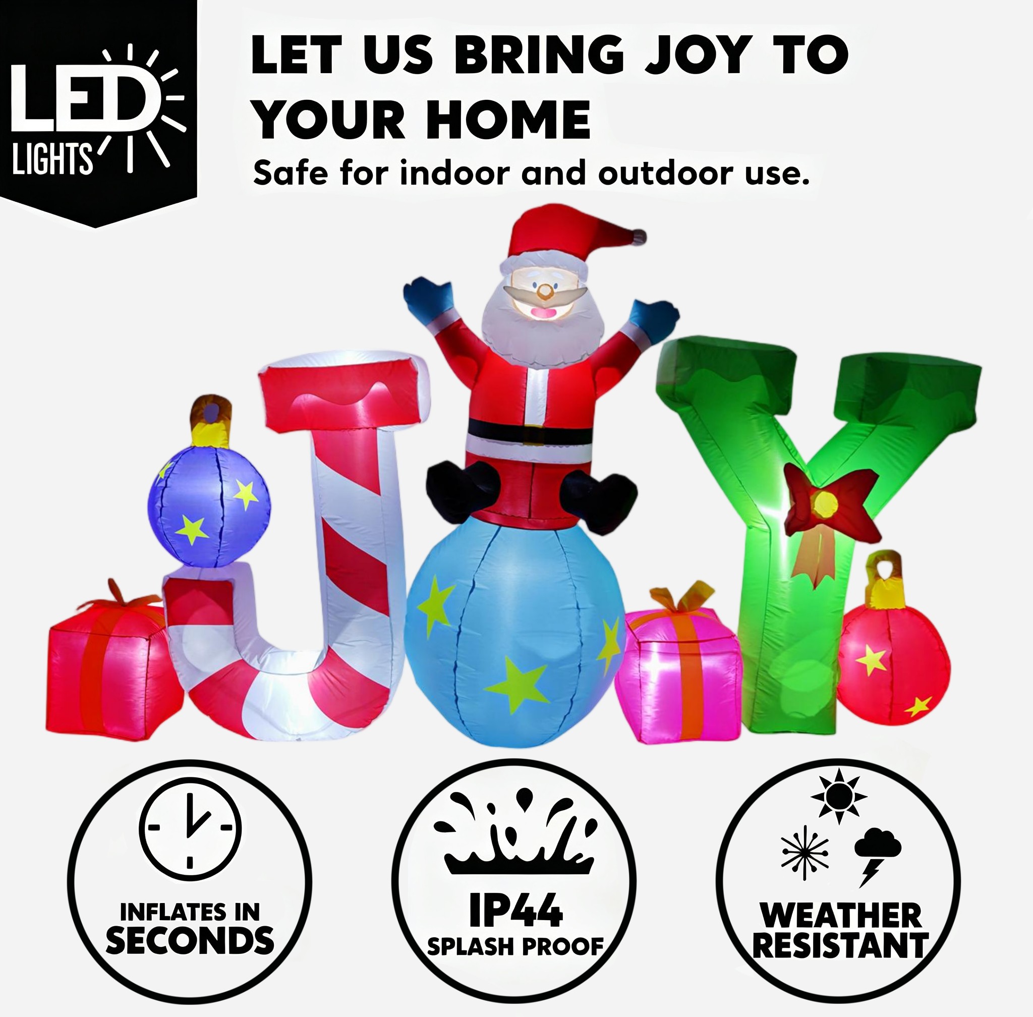 Christmas JOY Santa Claus Infl - огляд і ціна Xmas Outdoor Lighting Decorations