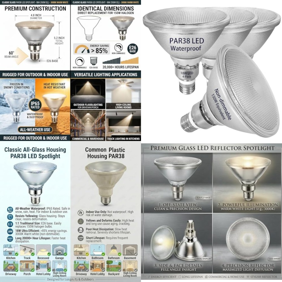 Glass Reflector PAR38 LED Bulb - огляд і ціна Led Flood Light