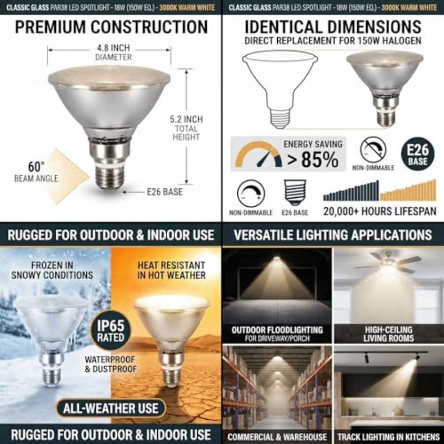 Glass Reflector PAR38 LED Bulb - огляд і ціна Led Flood Light