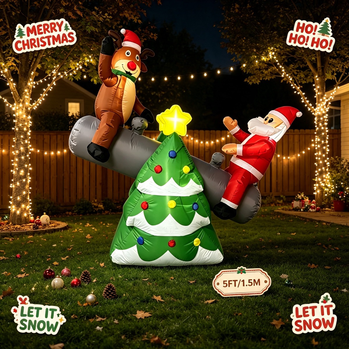 Christmas Inflatable Toys Sant - огляд і ціна Outdoor Lighting On Trees