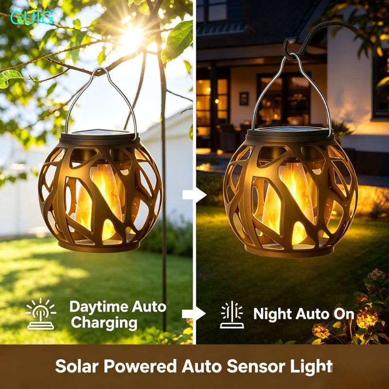 1/2/4 Pack Solar Hanging Flame - огляд і ціна Outdoor Lighting On Trees