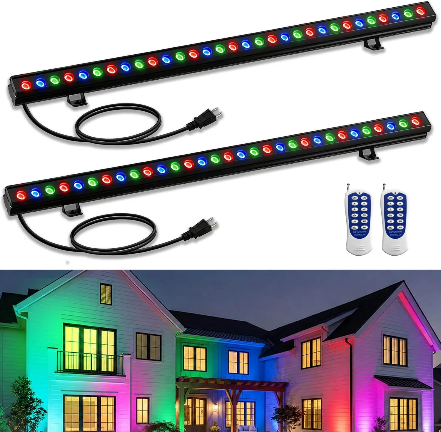 2Pack RGB Wall Washer Lights 1 - огляд і ціна Outdoor Lighting Remote Control