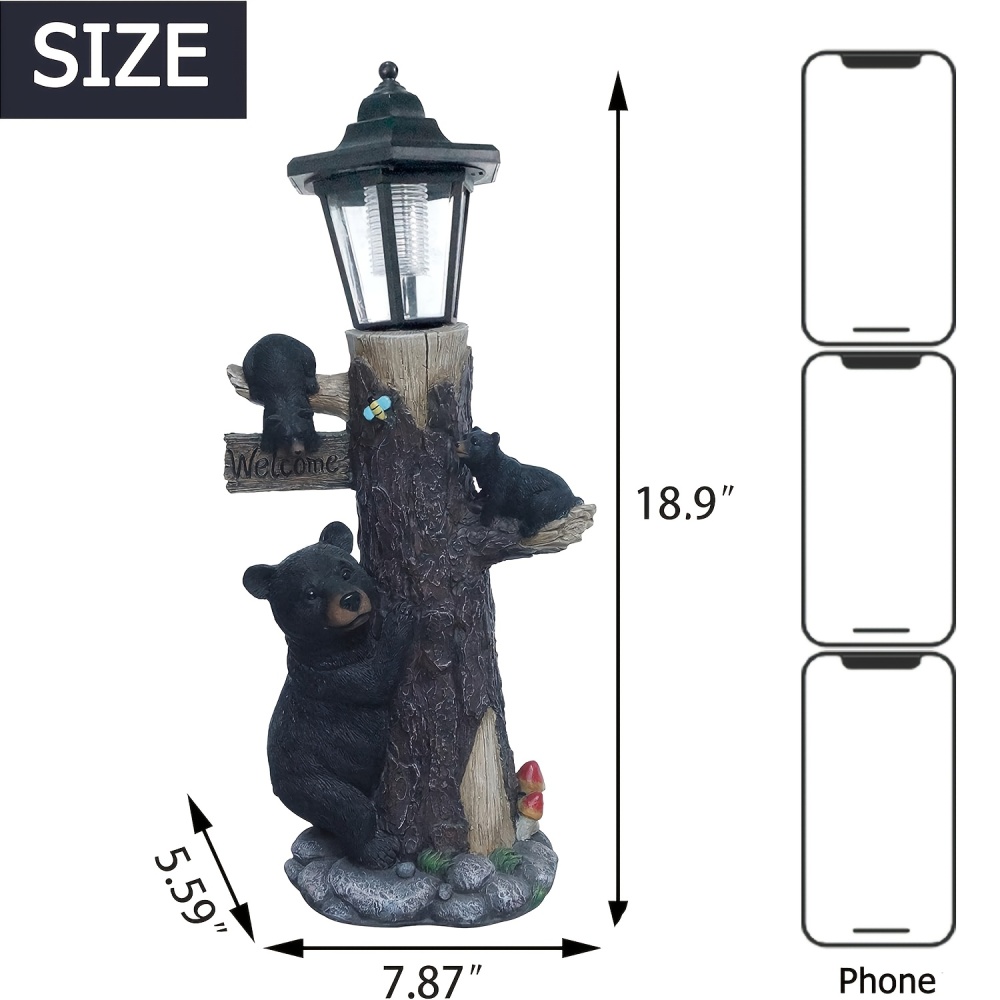 Black bear statue welcome sign - огляд і ціна Outdoor Lighting On Trees