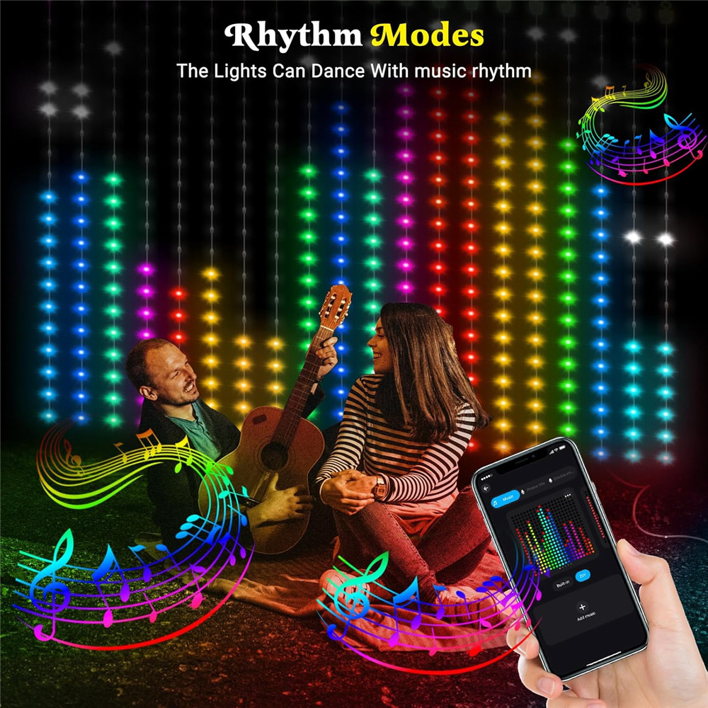 1/2PCS 400LED Curtain Lights L - огляд і ціна Outdoor Lighting Remote Control