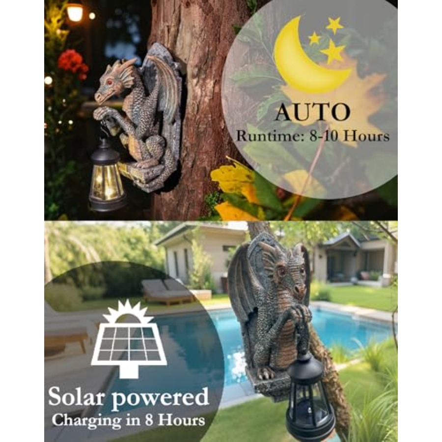 Dragon Statue Solar Lantern fo - огляд і ціна Outdoor Lighting On Trees