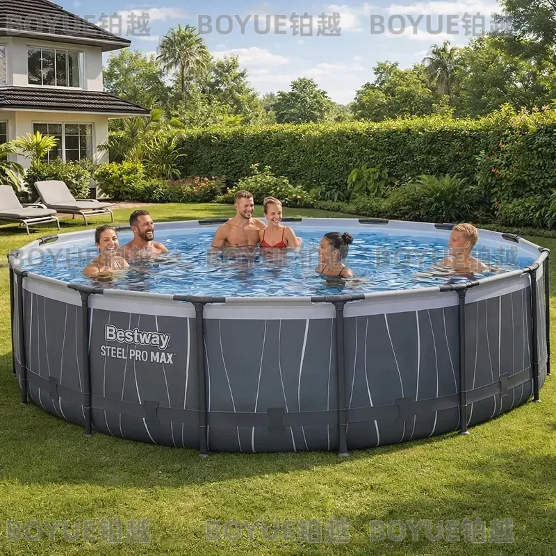 Round Steel Frame Above Ground - огляд і ціна Outdoor Lighting Around Pool