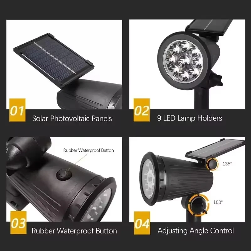 Solar LED Spotlight, 9-LED Out - огляд і ціна Outdoor Lighting On Trees
