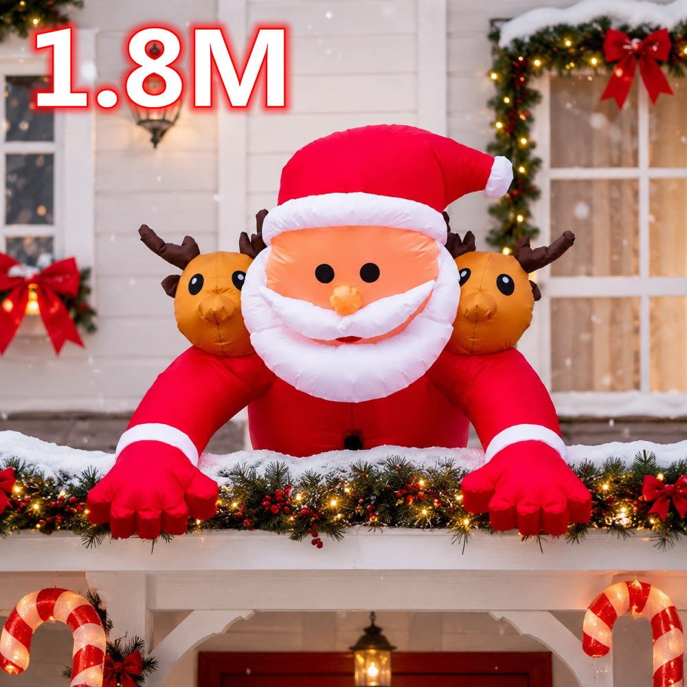 1.8M Christmas Inflatable Sant - огляд і ціна Xmas Outdoor Lighting Decorations