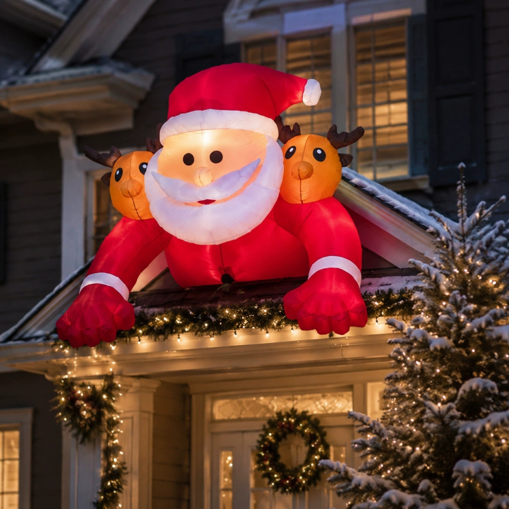 1.8M Christmas Inflatable Sant - огляд і ціна Xmas Outdoor Lighting Decorations