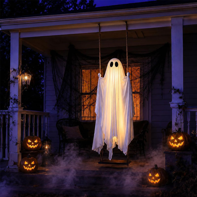 Halloween Glowing Ghost on Swi - огляд і ціна Outdoor Lighting On Trees