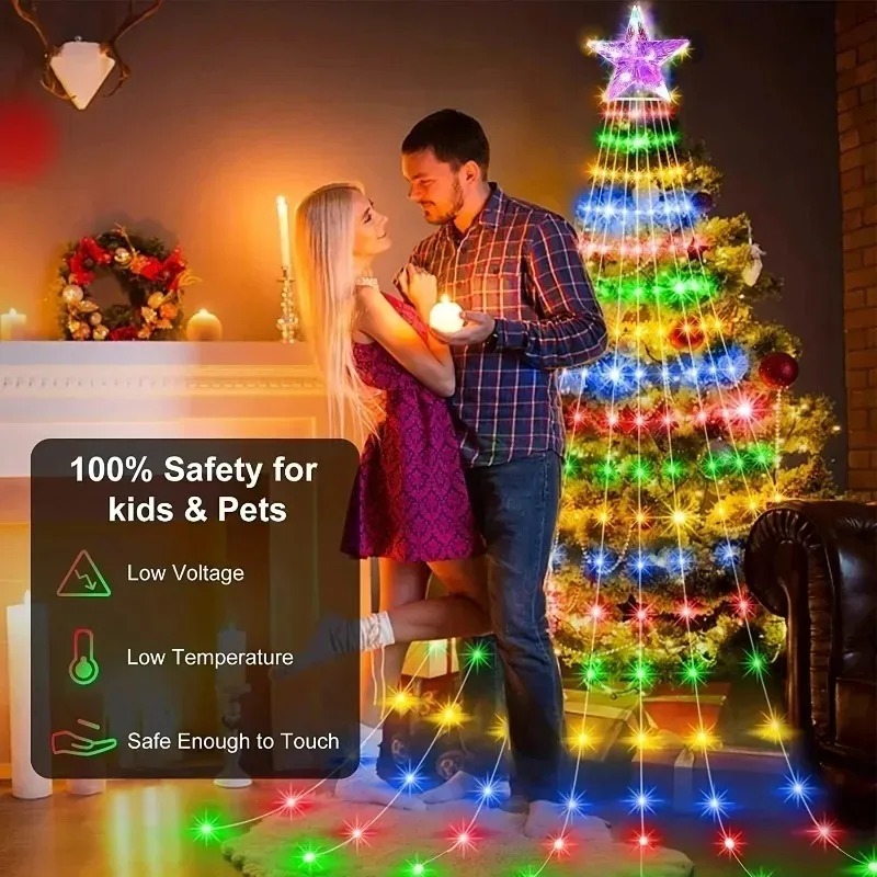 USB Powered 200LED Star Waterf - огляд і ціна Xmas Outdoor Lighting Decorations
