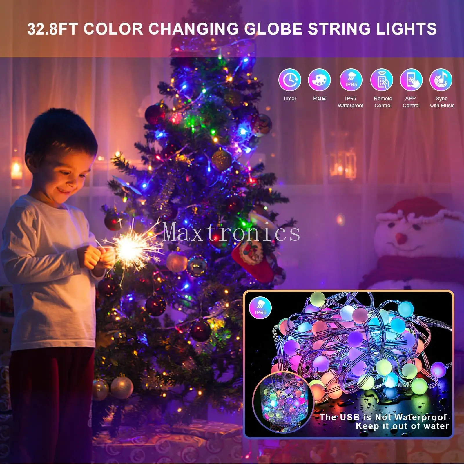 Smart 4 Styles RGB WS2812B LED - огляд і ціна Xmas Outdoor Lighting Decorations