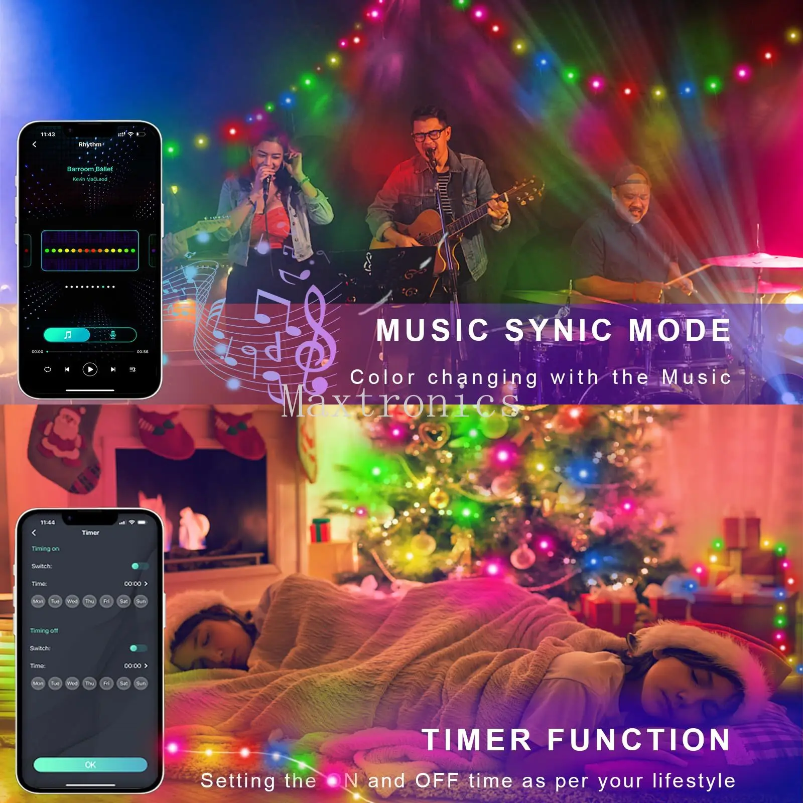 Smart 4 Styles RGB WS2812B LED - огляд і ціна Xmas Outdoor Lighting Decorations