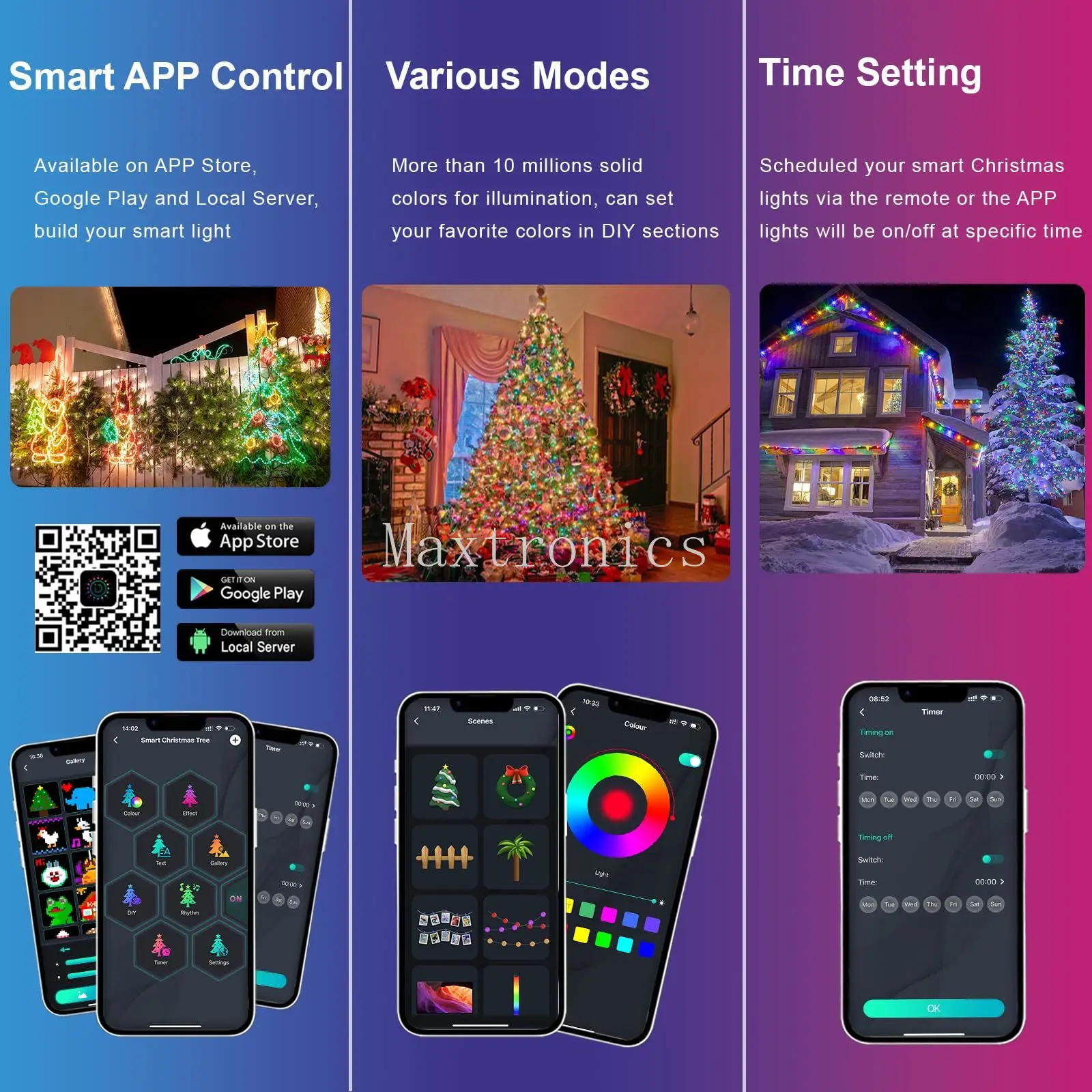 Smart 4 Styles RGB WS2812B LED - огляд і ціна Xmas Outdoor Lighting Decorations